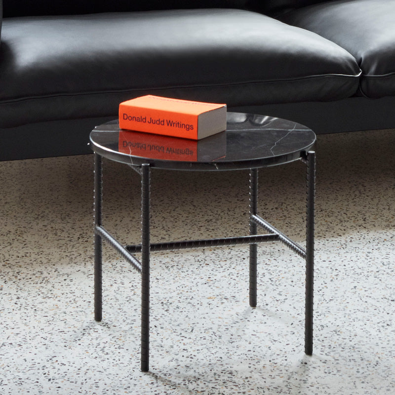 HAY REBAR SIDE TABLE Black Marble×Black