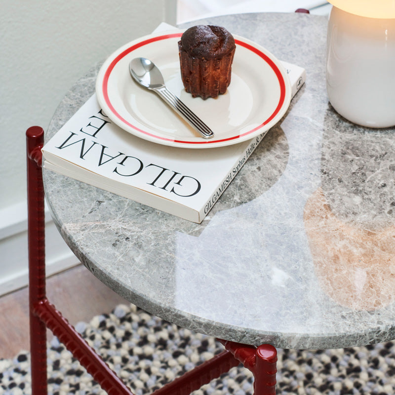 HAY REBAR SIDE TABLE Grey Marble×Barn red